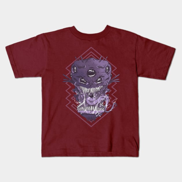 Alien Monster Head Kids T-Shirt by MimicGaming